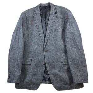 Stones Blazer Mens 42 Blue Grey Virgin Wool Cotton Lanf. Castellani Sport Coat‎